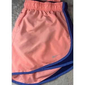 Nike Running Shorts Athletic Peach Navy Blue Women's XL Activewear Gym